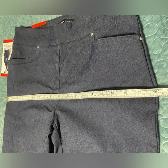 NWT Hilary Radley Pants Sz M Slim Leg Pull-On Stretch Indigo Blue Tummy Control - Picture 4 of 9
